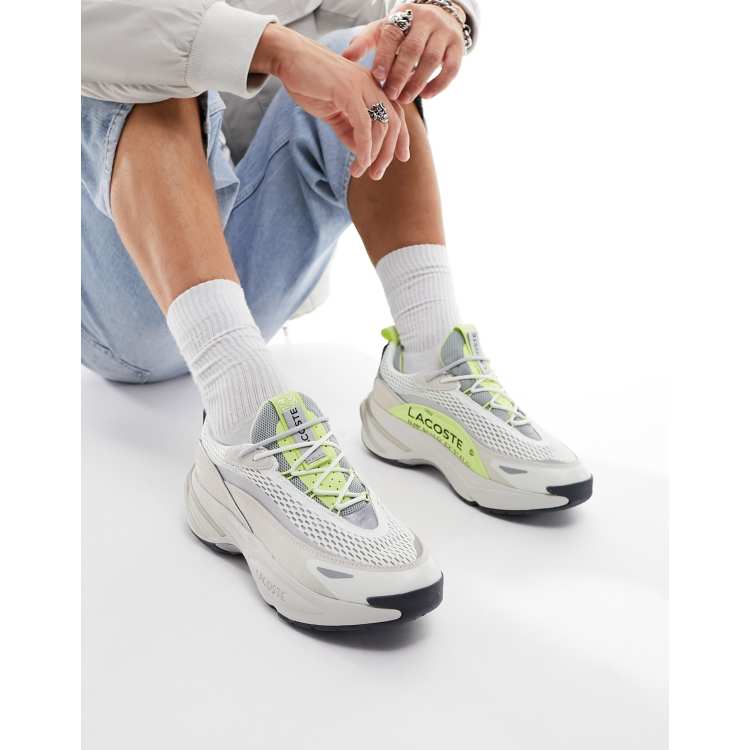 Lacoste white sock trainers best sale