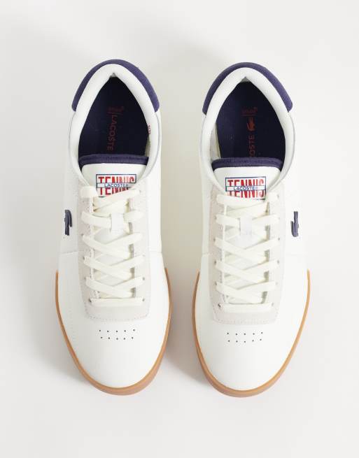 Lacoste aura gumsole trainer in navy and white, 3 of 5