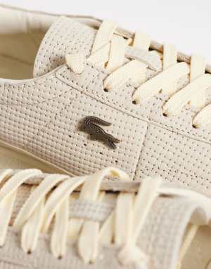 Lacoste Aura logo trainers in off white