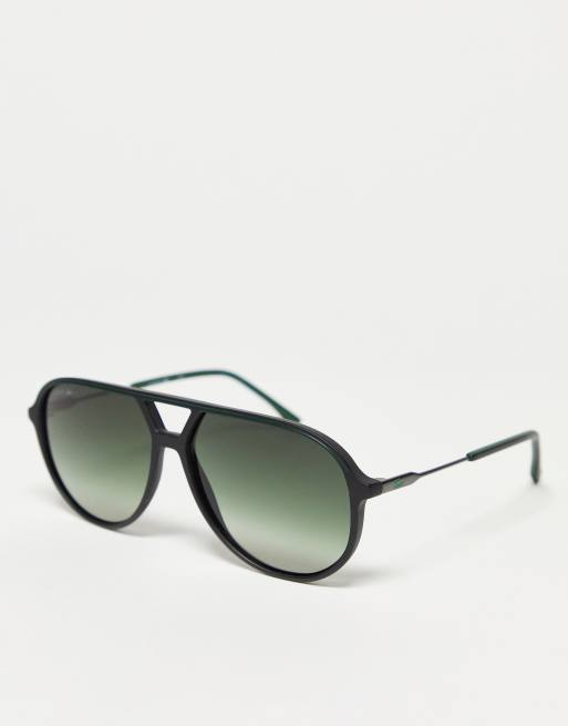 Lacoste black shop aviator sunglasses