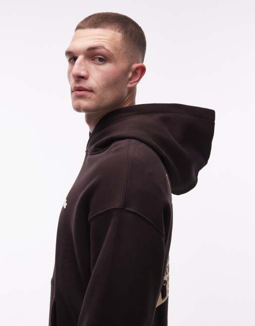 Lacoste back print hoodie in brown, 3 of 5