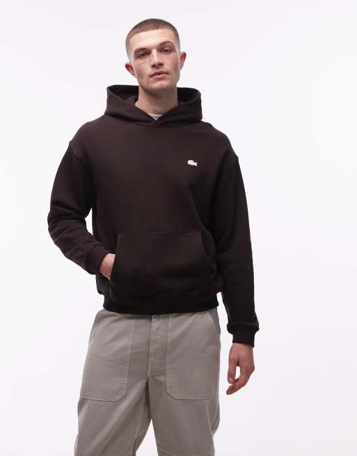 Lacoste back print hoodie in brown, 5 of 5