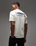[Lacoste] Lacoste back print logo t-shirt in ecru-White Chest 35-37 LAPLAND