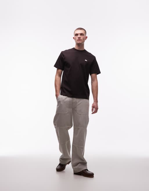 Lacoste back print t-shirt in brown, 2 of 5