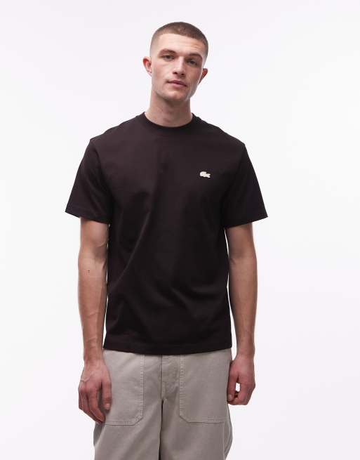 Lacoste back print t-shirt in brown, 3 of 5