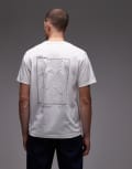 [Lacoste] Lacoste back print t-shirt in ivory-White Chest 35-37 FLOUR
