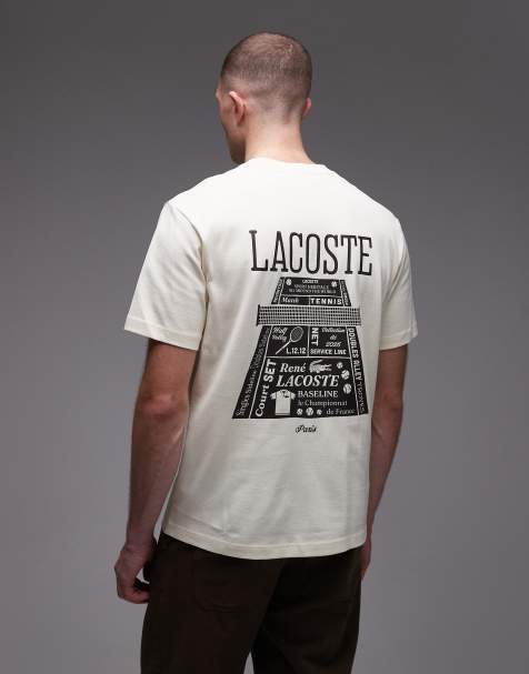 Lacoste back print t-shirt in pale yellow - view 1
