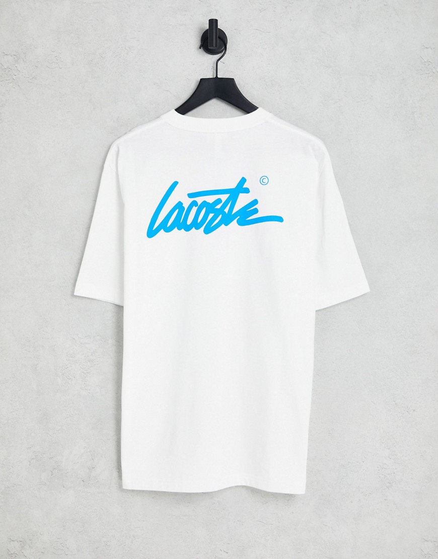 Lacoste back print t-shirt in white