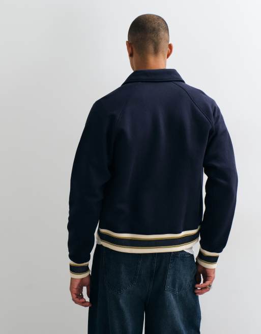 Lacoste badge accent bomber jacket in navy, 3 of 5