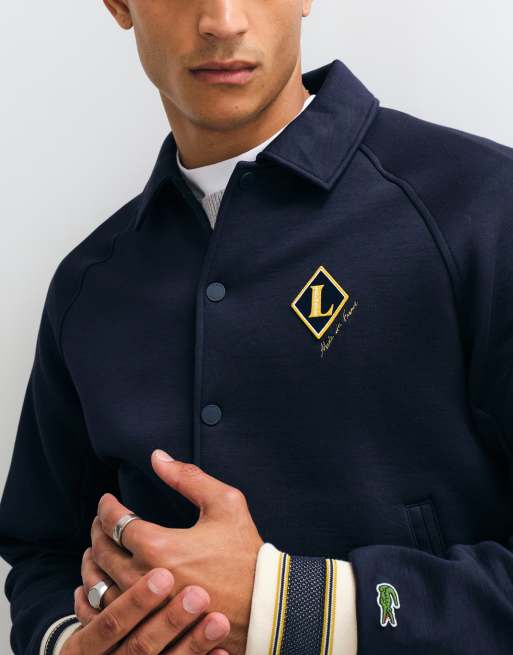 Lacoste badge accent bomber jacket in navy, 4 of 5