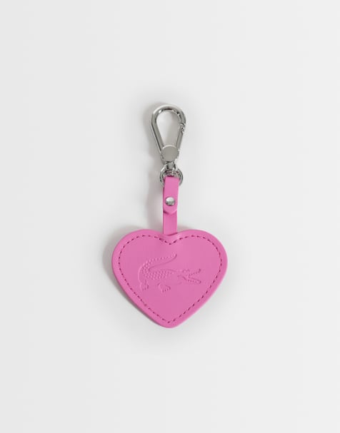Lacoste bag charm key chain in pink - view 1