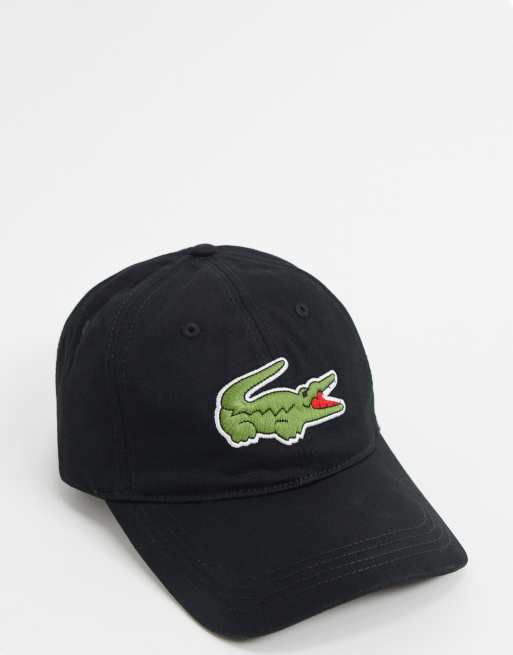 Lacoste baseball cap with large croc in black ASOS