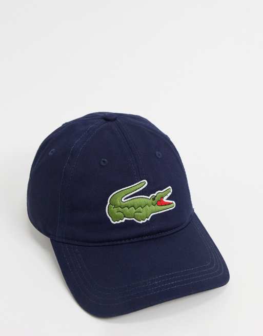 Lacoste baseball cap with large croc in navy | ASOS