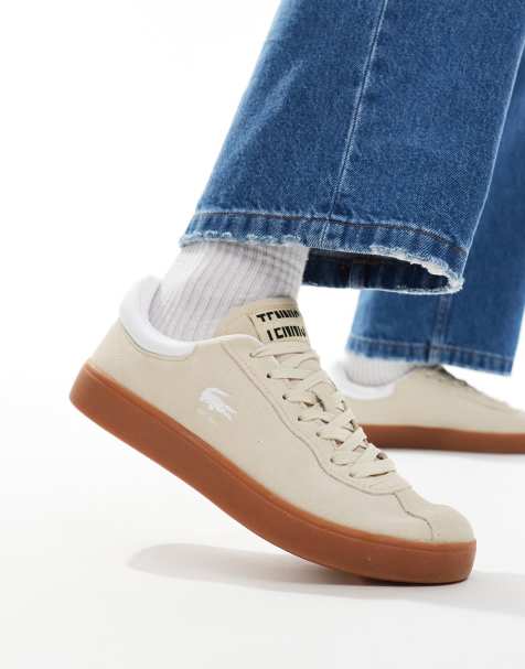 Lacoste - Baseshot 224 - Sneakers in gebroken wit suède - view 1