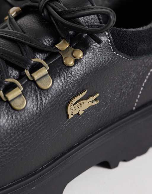Lacoste baseshot lace up winter shoe in black, 3 of 4