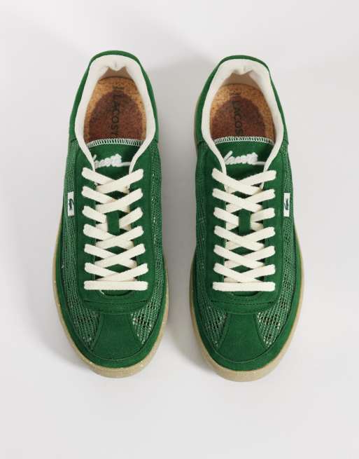 Lacoste – Baseshot Lite – Netzstoff-Sneaker in Dunkelgrün mit Logo, 2 von 5