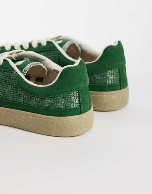 Lacoste – Baseshot Lite – Netzstoff-Sneaker in Dunkelgrün mit Logo, 5 von 5