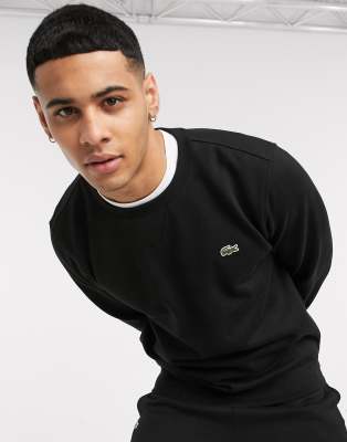 Lacoste basic crew neck sweat in black