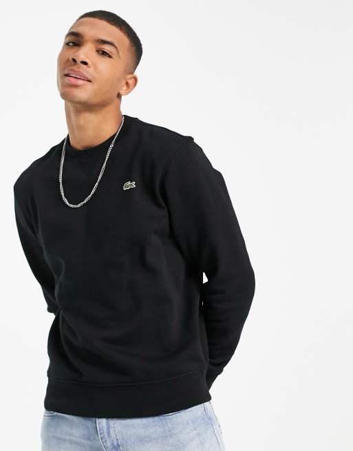 Lacoste basic crew neck sweat in black