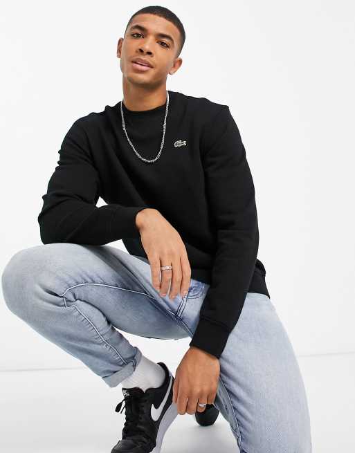 Lacoste basic crew neck sweat in black