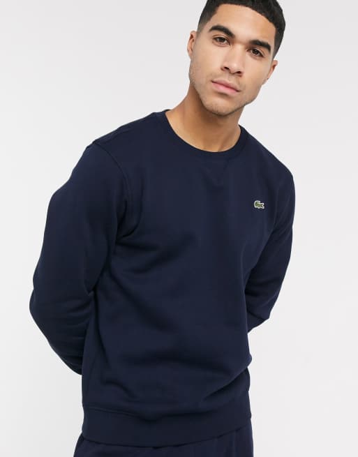 Lacoste basic crew neck sweat in navy | ASOS