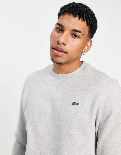 Lacoste basic crew neck sweatshirt in gray ASOS