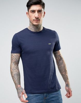 Lacoste - Basic T-shirt met ronde hals en logo in marineblauw