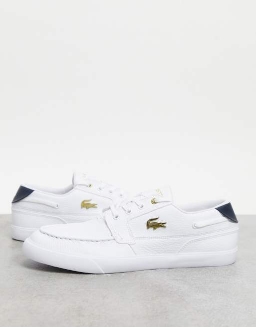 Lacoste Bayliss boat sneakers in white ASOS