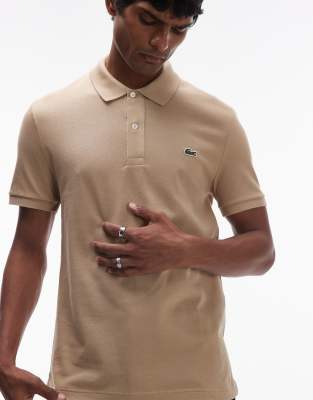 Lacoste – Beige pikétröja med smal passform och logga - view 1