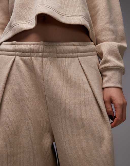 Lacoste - Beige sweatpants med vide ben, 4 af 5