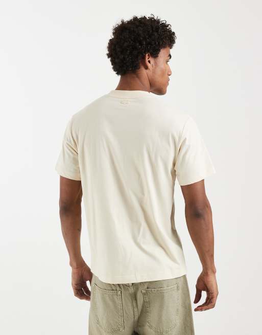 Lacoste - Beige T-shirt med grafisk sandfarvet logo, 5 af 5
