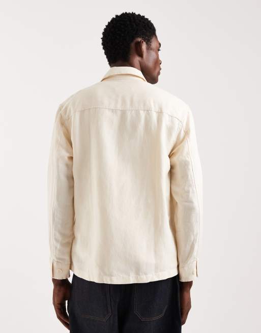 Lacoste - Beige vævet overskjorte, 5 af 5