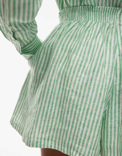 Short de pyjama imprimé en viscose femme vert | GEMO