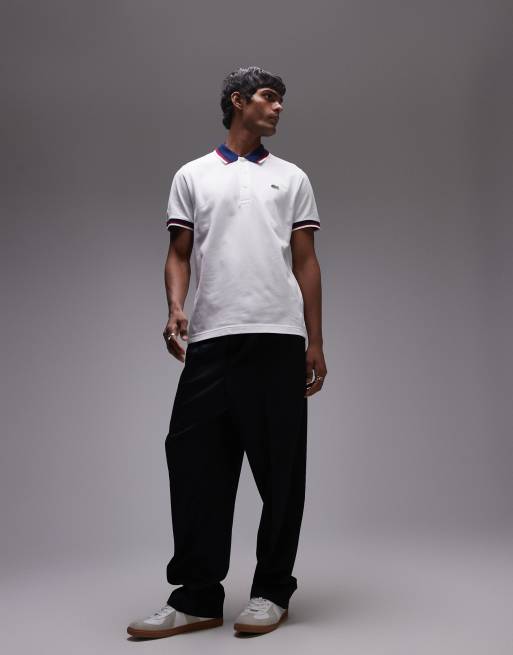 Lacoste – Biała koszulka polo z kontrastową lamówką , 3 z 4