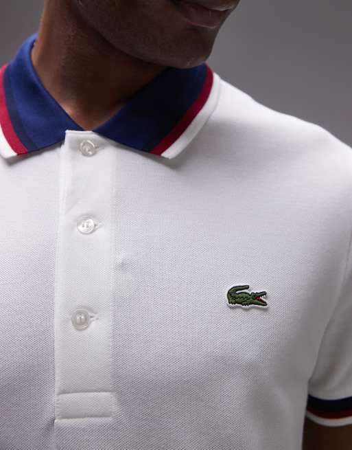 Lacoste – Biała koszulka polo z kontrastową lamówką , 4 z 4