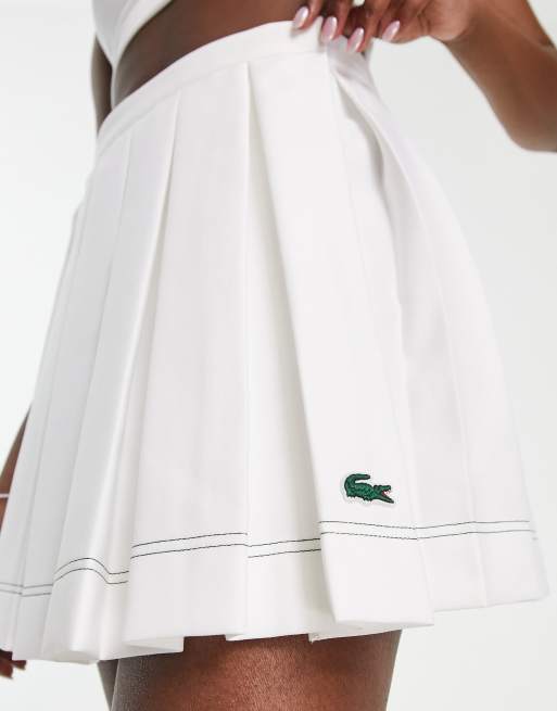 Lacoste – Biała spódnica tenisowa z zakładkami, 3 z 4