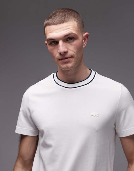 Lacoste – Biały luźny T-shirt z logo, 5 z 5
