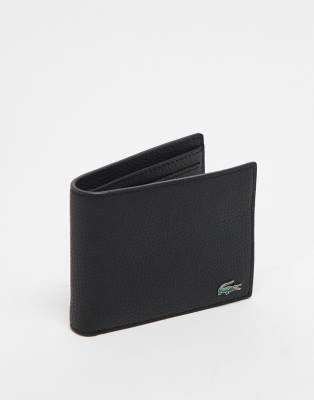 Lacoste Lacoste billfold leather wallet in black