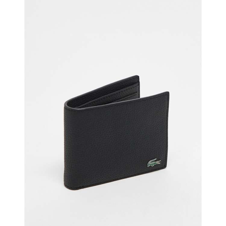 Lacoste billfold leather wallet in black ASOS