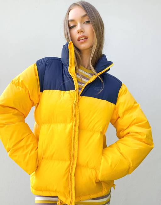 forurening vaccination videnskabelig Lacoste block padded coat in yellow | ASOS