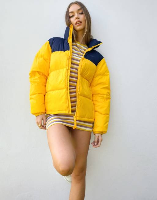 forurening vaccination videnskabelig Lacoste block padded coat in yellow | ASOS