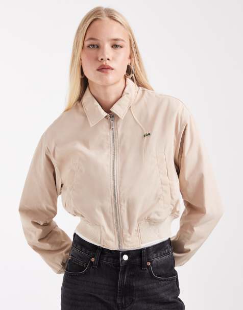 Lacoste bomber corto lucido beige - view 1