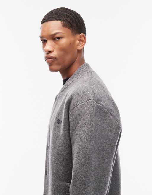 Lacoste - Bomber en laine - Gris, 4 de 5