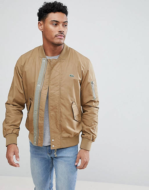duck Paradise Nomination Lacoste Bomber Jacket In Tan | ASOS