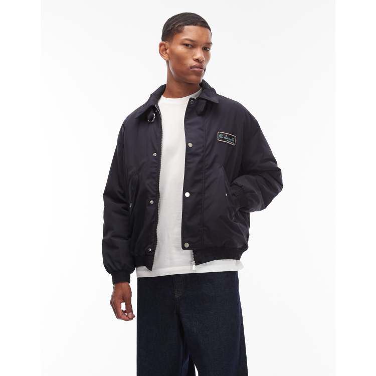 Lacoste – Bomberjacke in Marineblau mit Logo ASOS