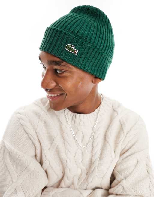 Lacoste Bonnet logo lat ral Vert ASOS