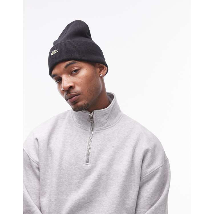 Lacoste Bonnet avec logo sur le devant Noir ASOS