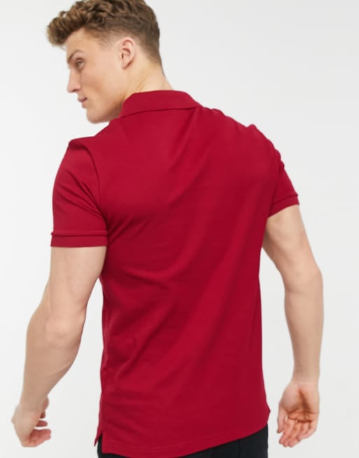 Lacoste - bordeaux pique polo med smal pasform, 2 af 4