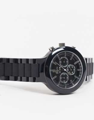 Lacoste – Borneo – Runde Metalluhr für Herren in Schwarz | ASOS