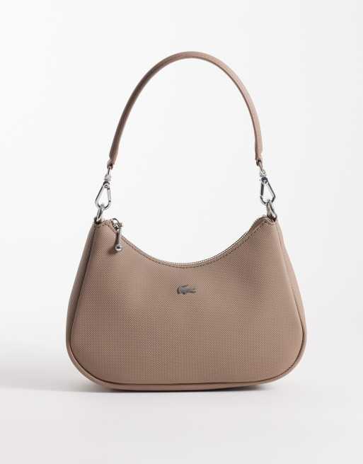 Lacoste - Borsa da spalla con tracolla color tortora